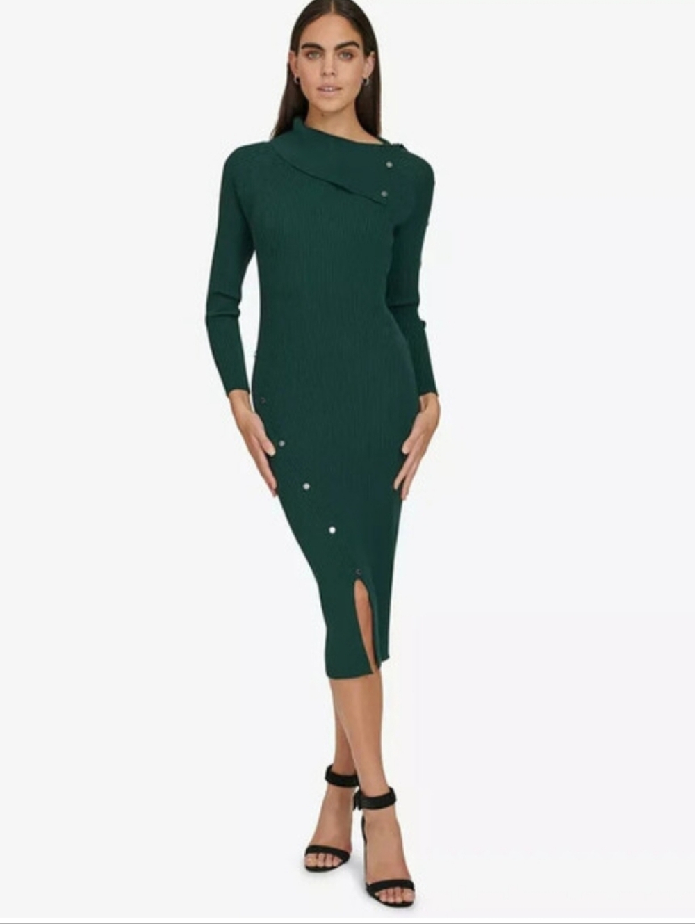 NWT Calvin Klein Studded Ribbed Knit Sweater Dress, Size XL